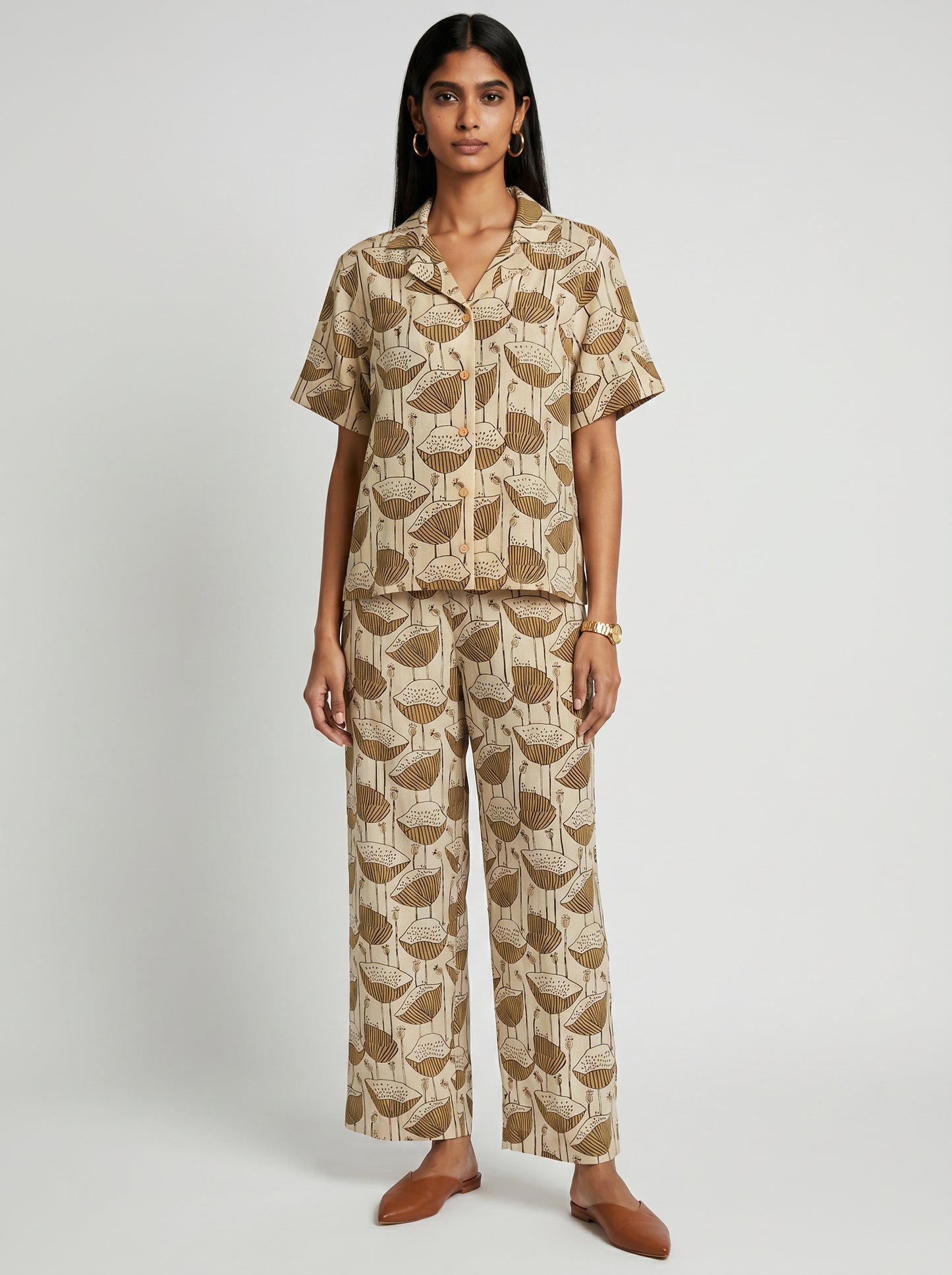 May Beige Cotton Co-ord set
