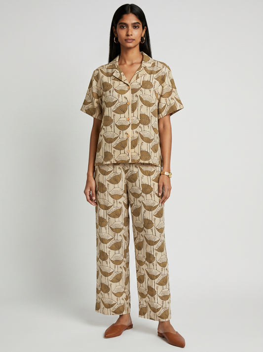 May Beige Cotton Co-ord set