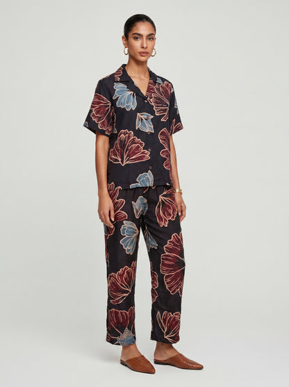 May Black Modal Floral Co-ord set