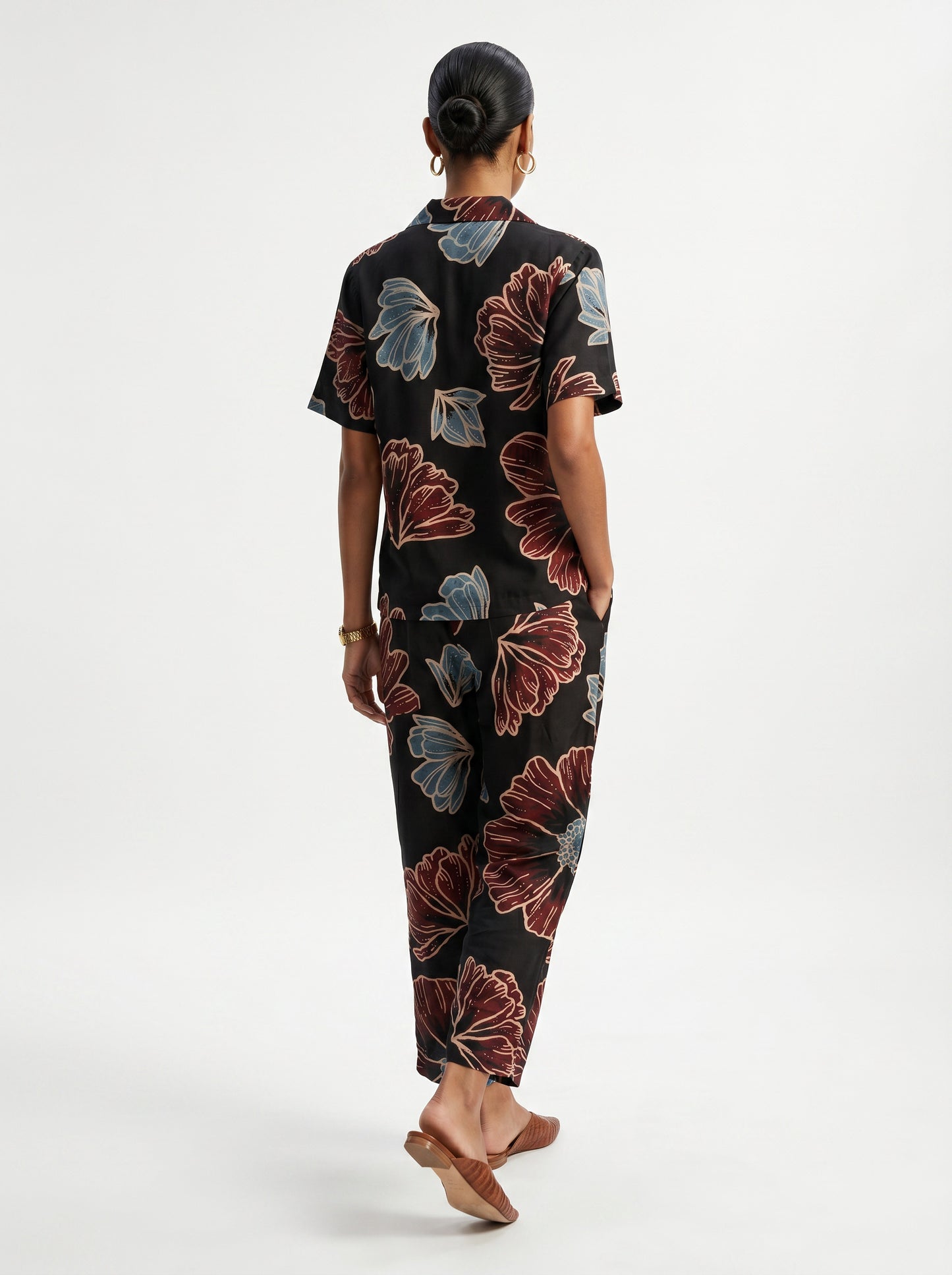 May Black Modal Floral Co-ord set