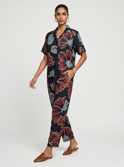 May Black Modal Floral Co-ord set