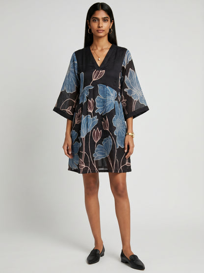 Noa Black Chanderi Dress