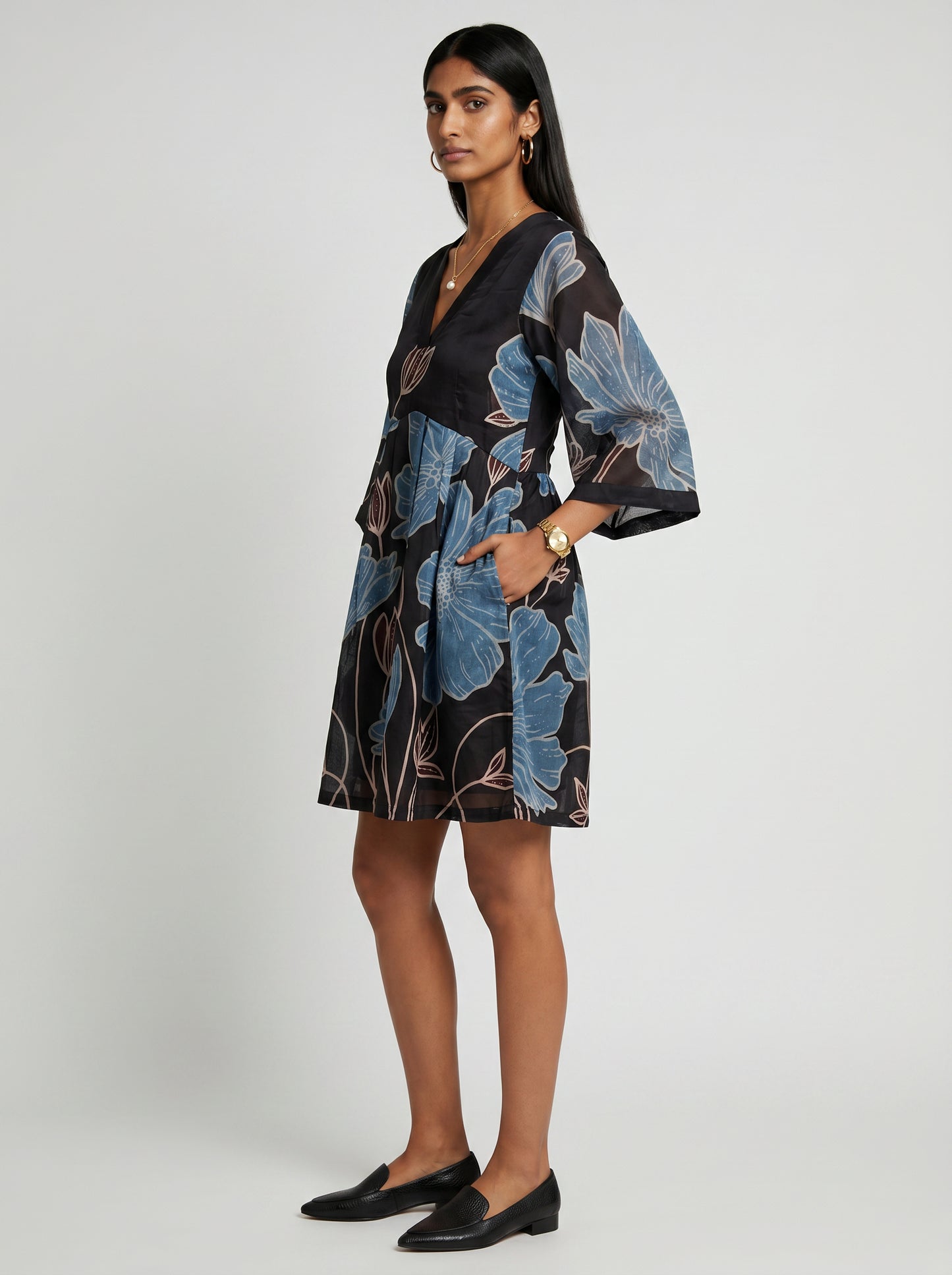Noa Black Chanderi Dress