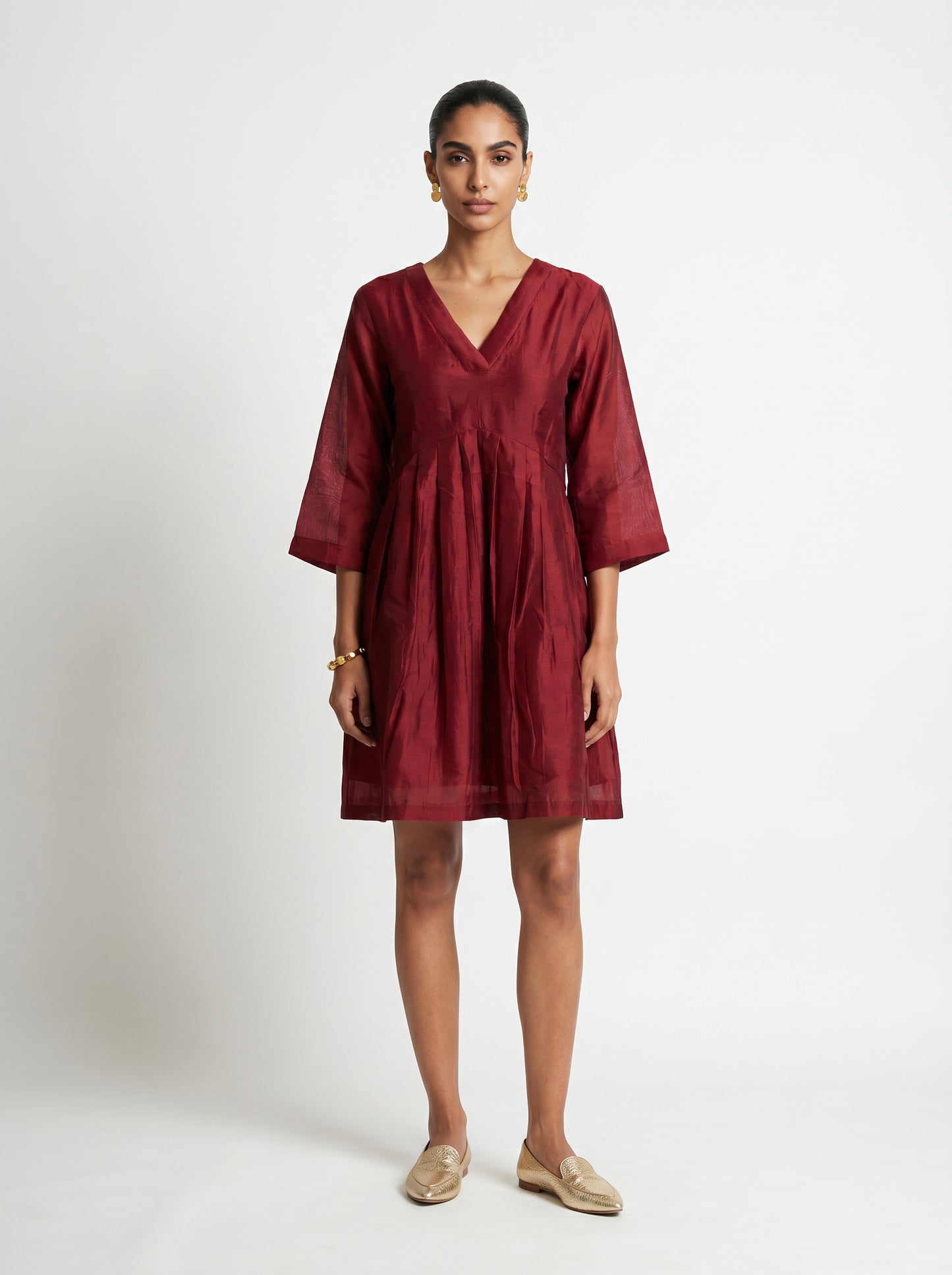 Noa Red Chanderi Dress