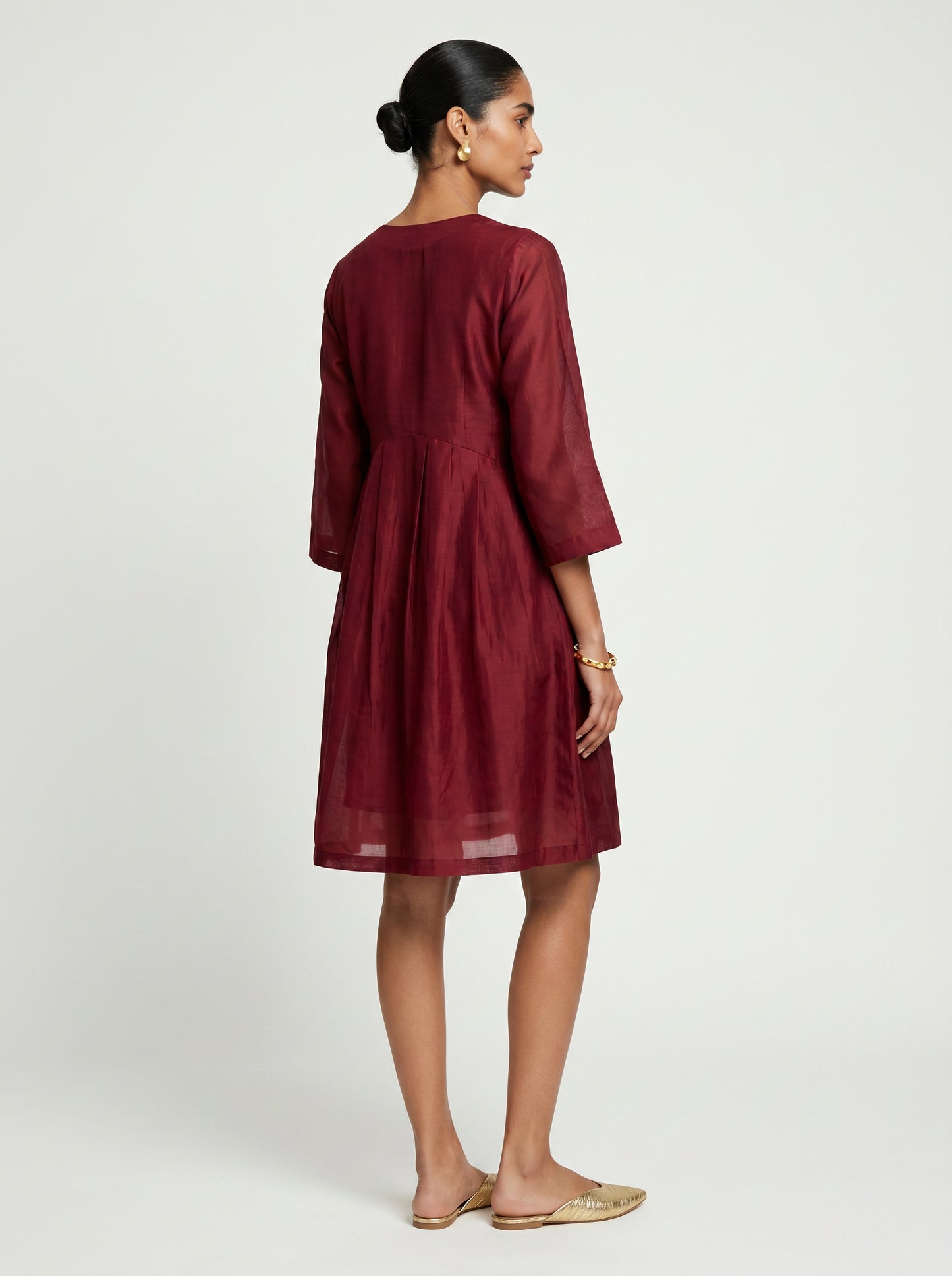 Noa Red Chanderi Dress