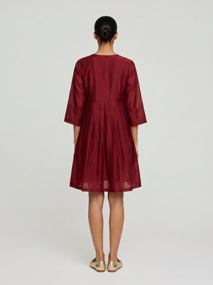 Noa Red Chanderi Dress