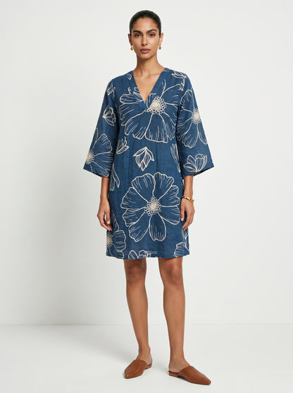 Noa Blue Cotton Dress