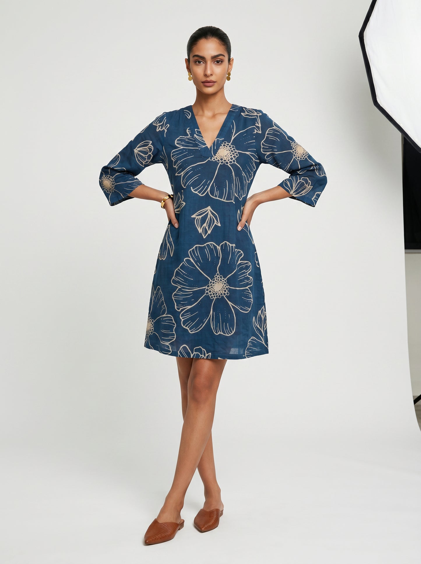 Noa Blue Cotton Dress