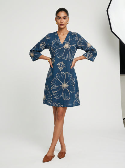 Noa Blue Cotton Dress