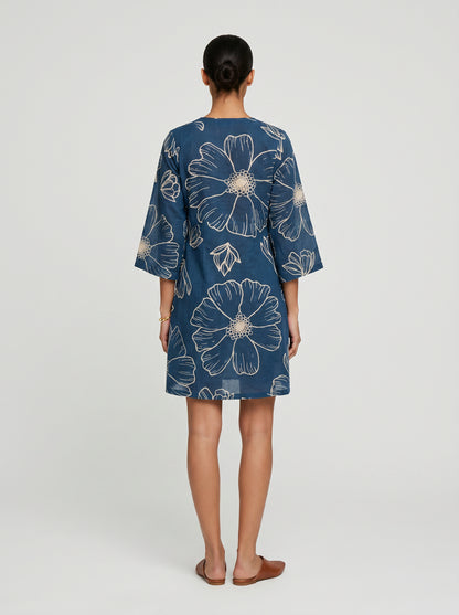Noa Blue Cotton Dress