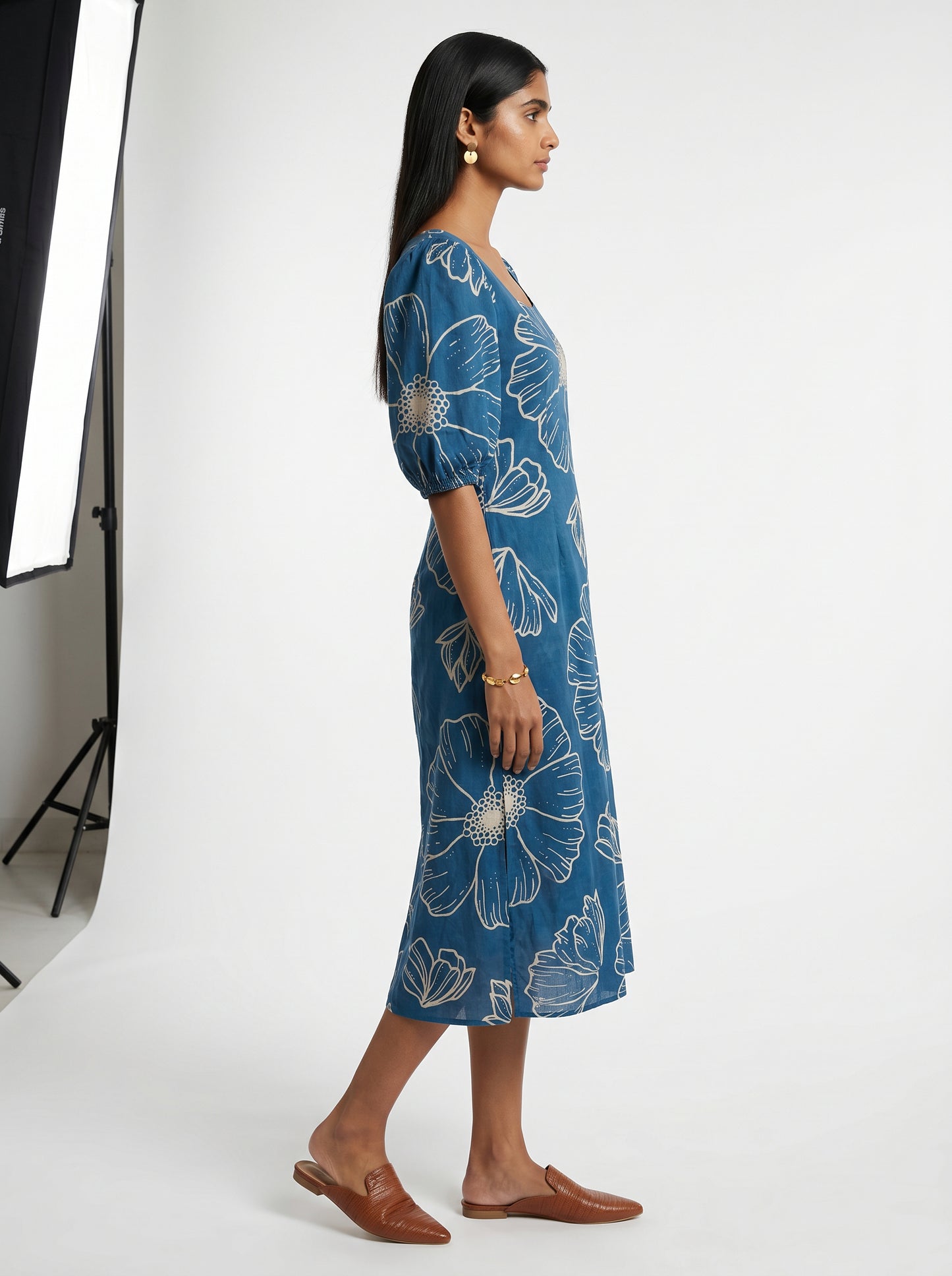 Ava Blue Cotton Dress