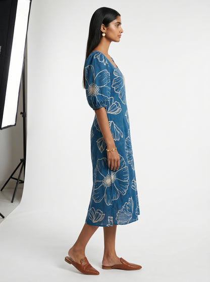 Ava Blue Cotton Dress