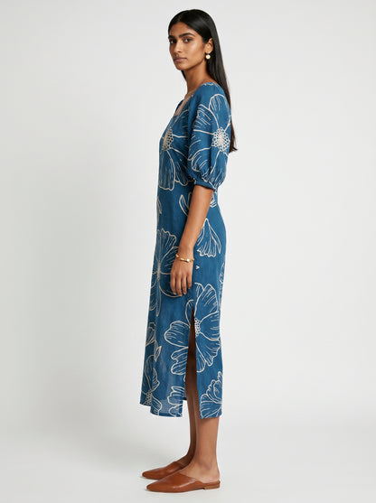 Ava Blue Cotton Dress