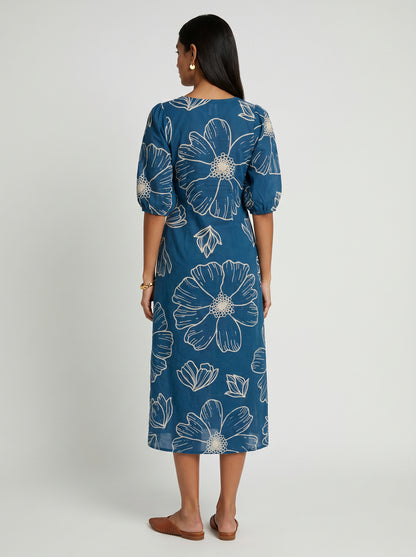 Ava Blue Cotton Dress
