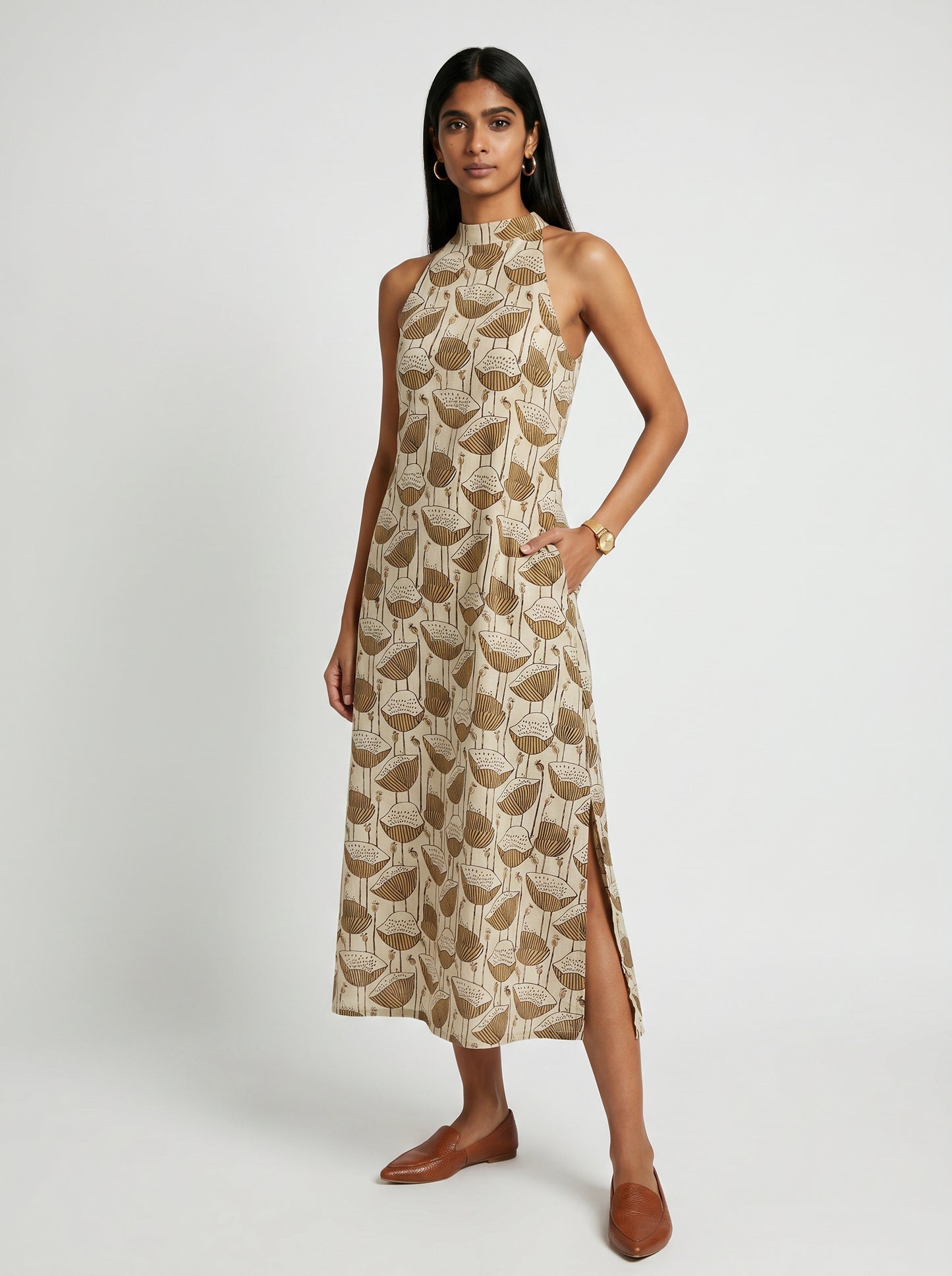 Rue Beige Cotton Dress