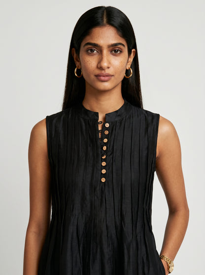 Ivy Black Chanderi Dress