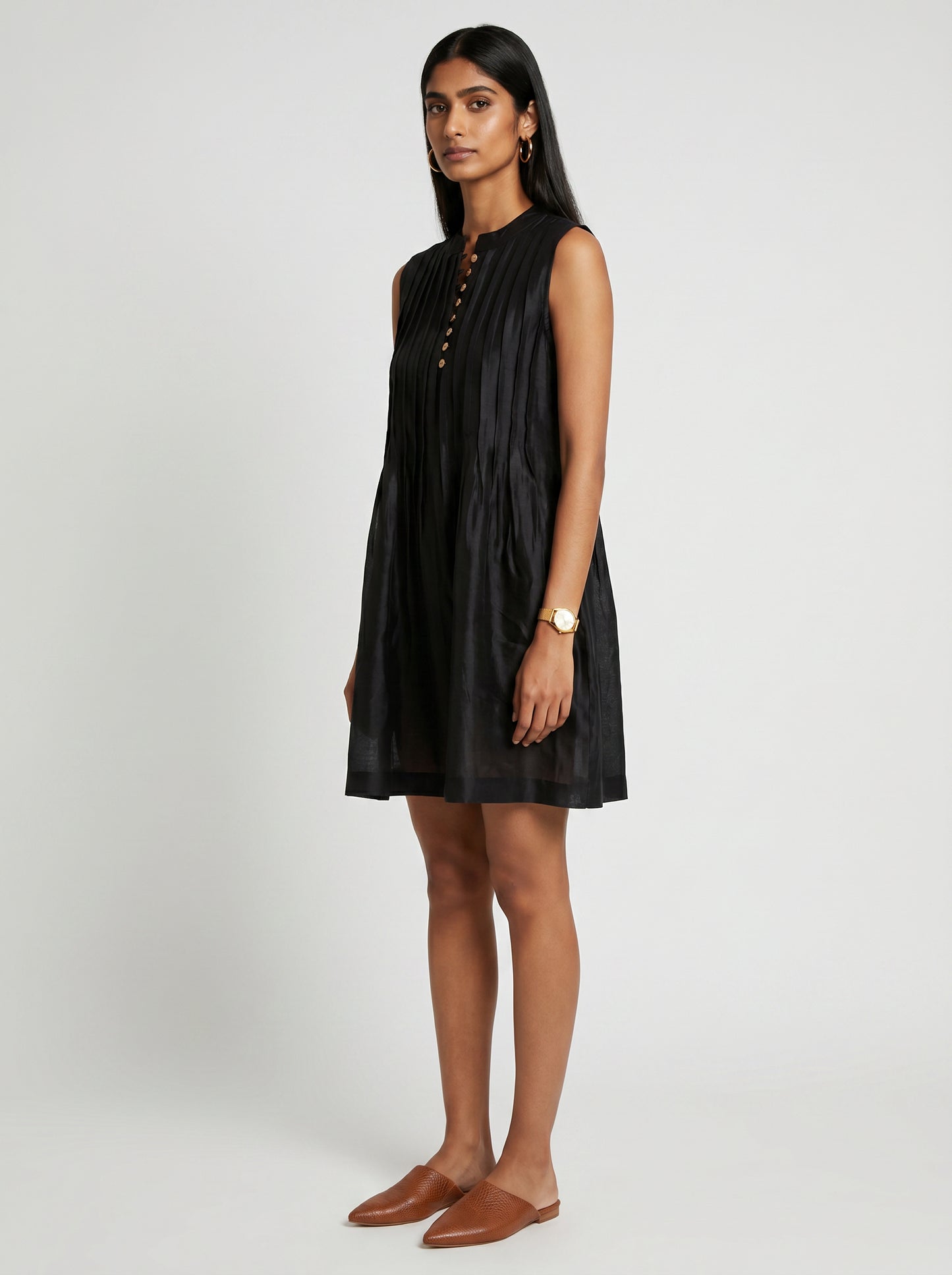 Ivy Black Chanderi Dress