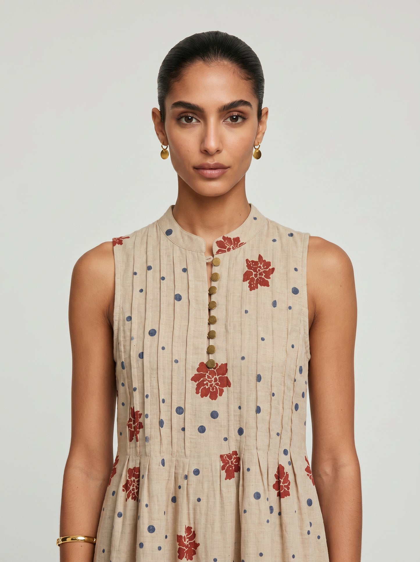 Ivy Beige Cotton Dress