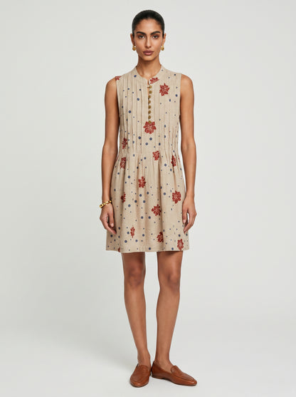 Ivy Beige Cotton Dress