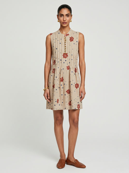 Ivy Beige Cotton Dress
