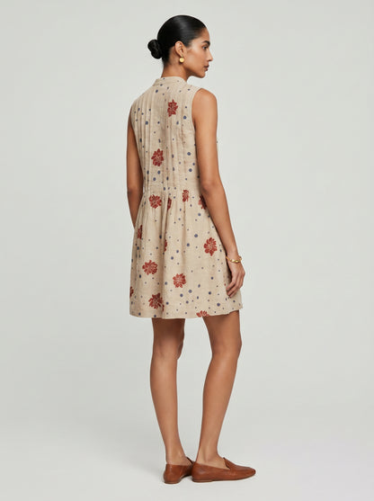 Ivy Beige Cotton Dress