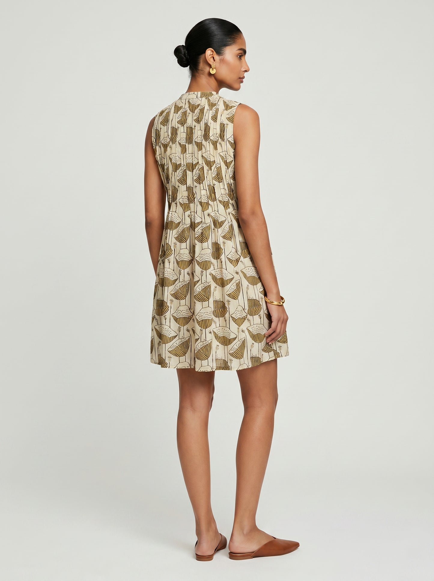 Ivy Beige Poppy Cotton Dress