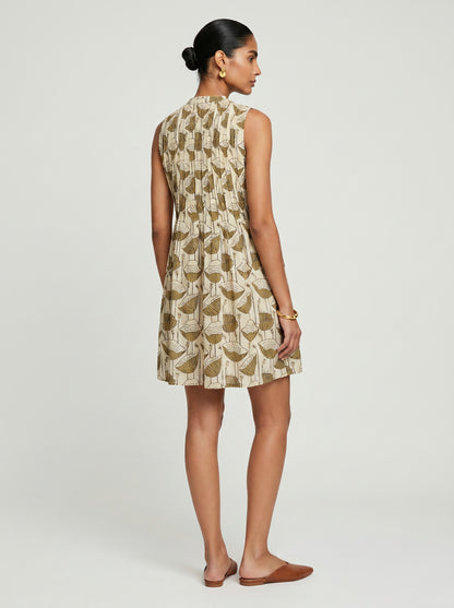 Ivy Beige Poppy Cotton Dress