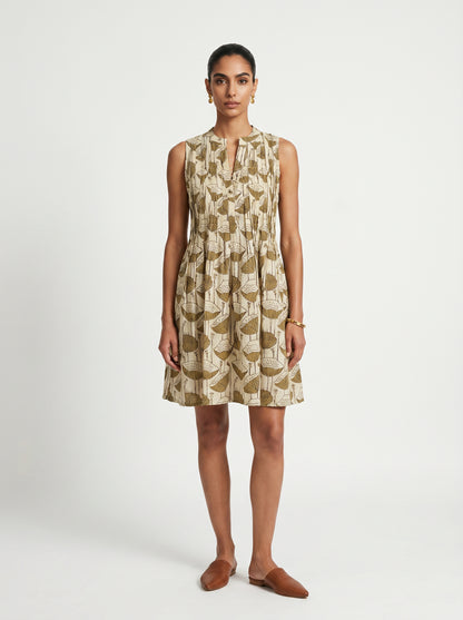 Ivy Beige Poppy Cotton Dress