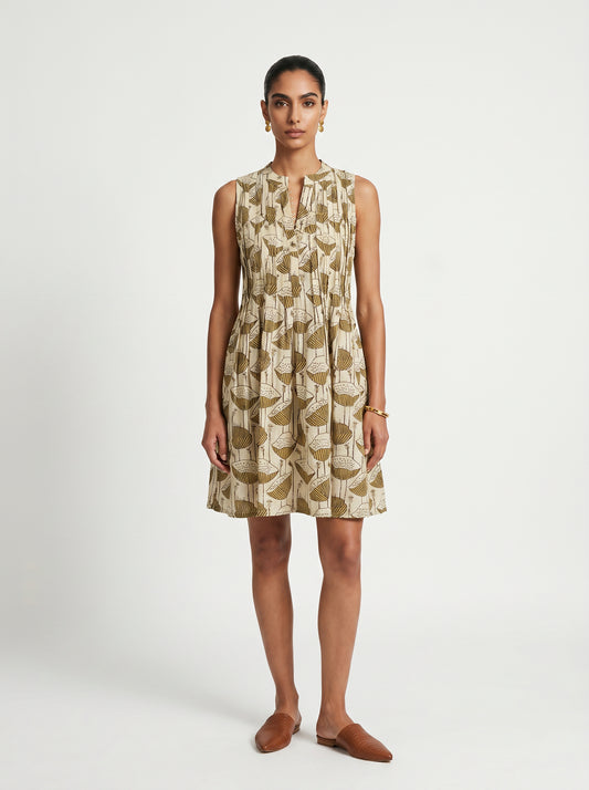 Ivy Beige Poppy Cotton Dress