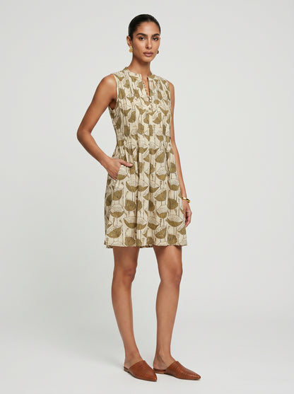 Ivy Beige Poppy Cotton Dress