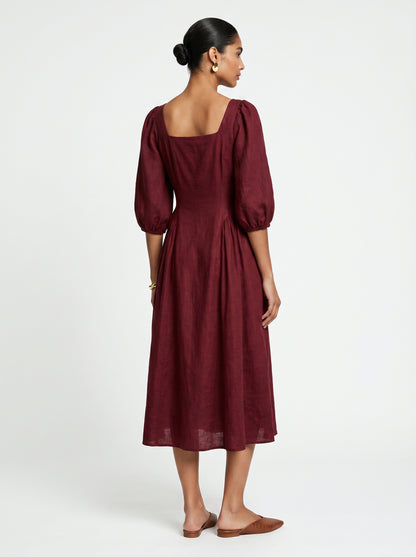 Zoe Red Chanderi Dress