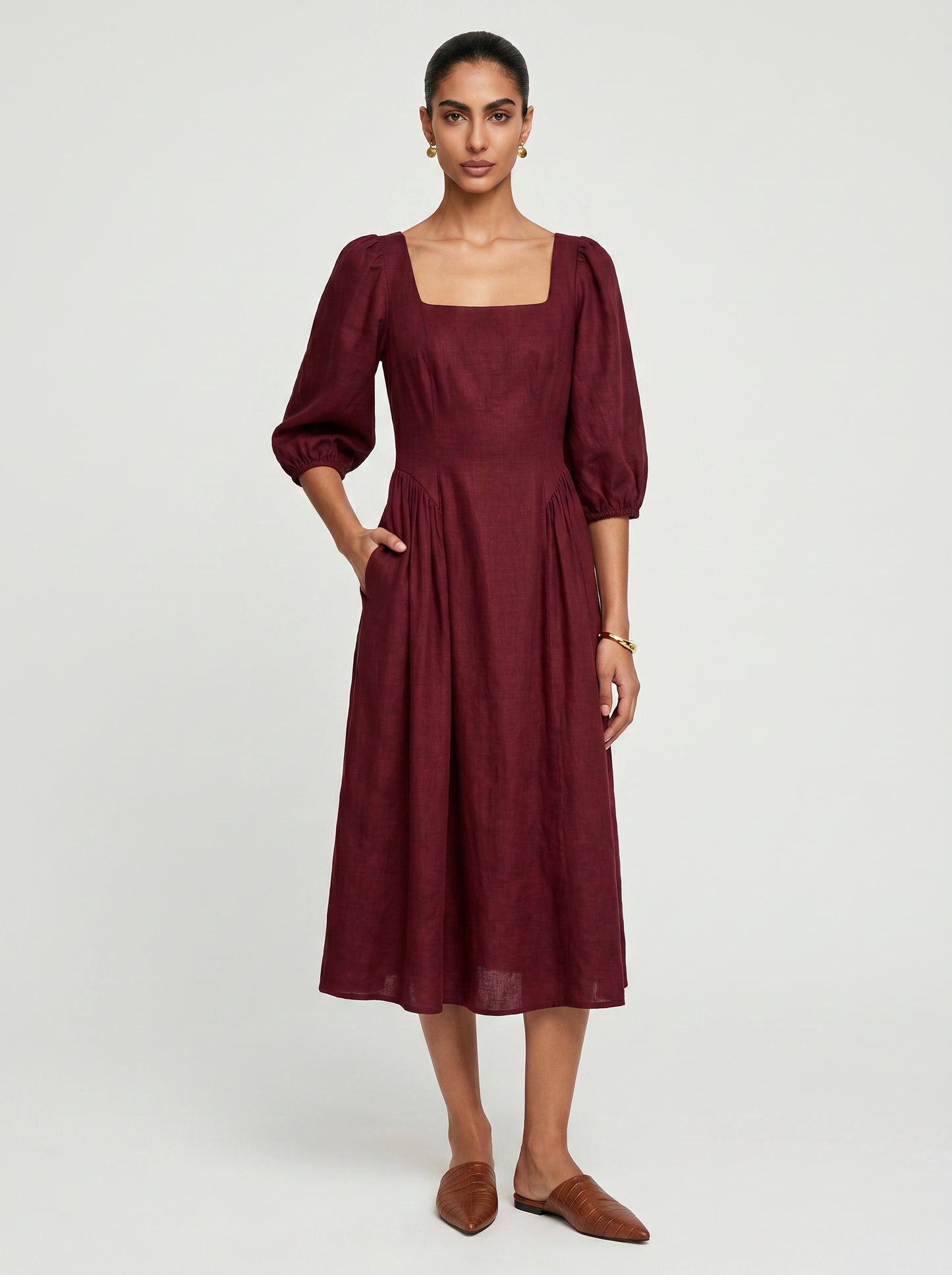 Zoe Red Chanderi Dress