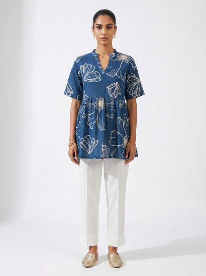Lou Blue Cotton Top