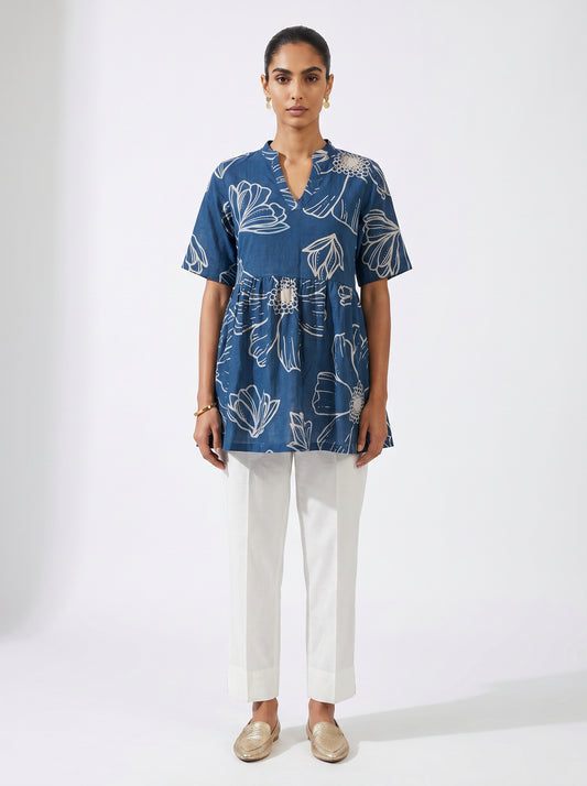 Lou Blue Cotton Top