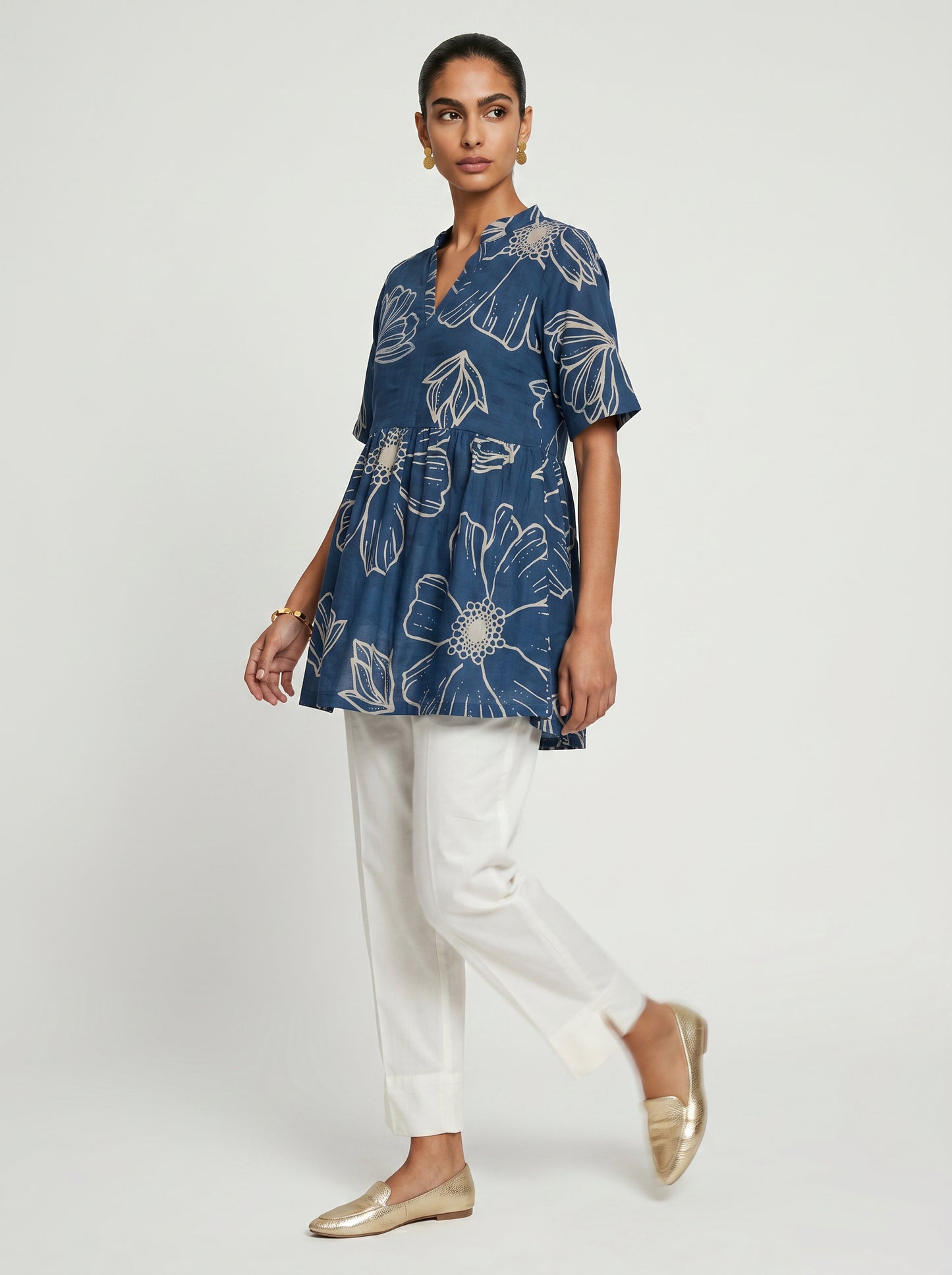 Lou Blue Cotton Top