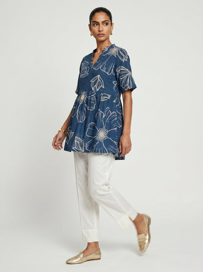 Lou Blue Cotton Top