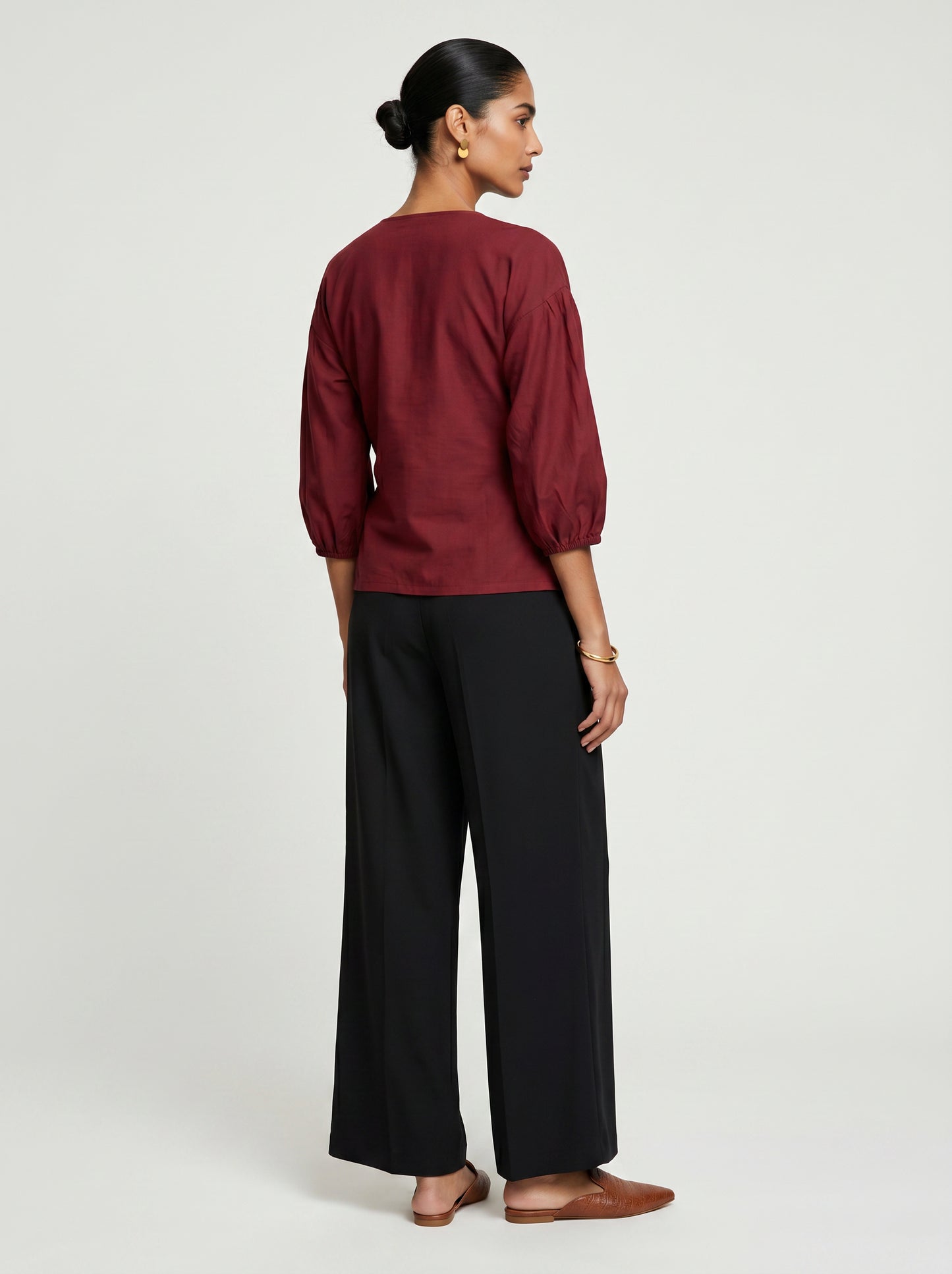 Pia Red Chanderi Top