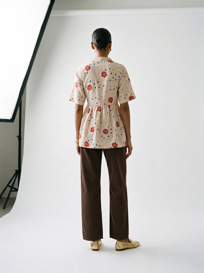 Lou Beige Cotton Top