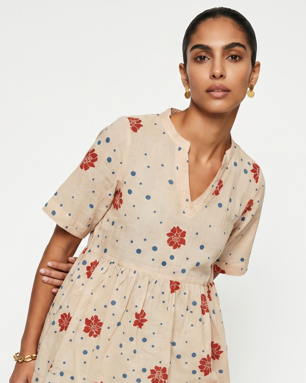 Lou Beige Cotton Top