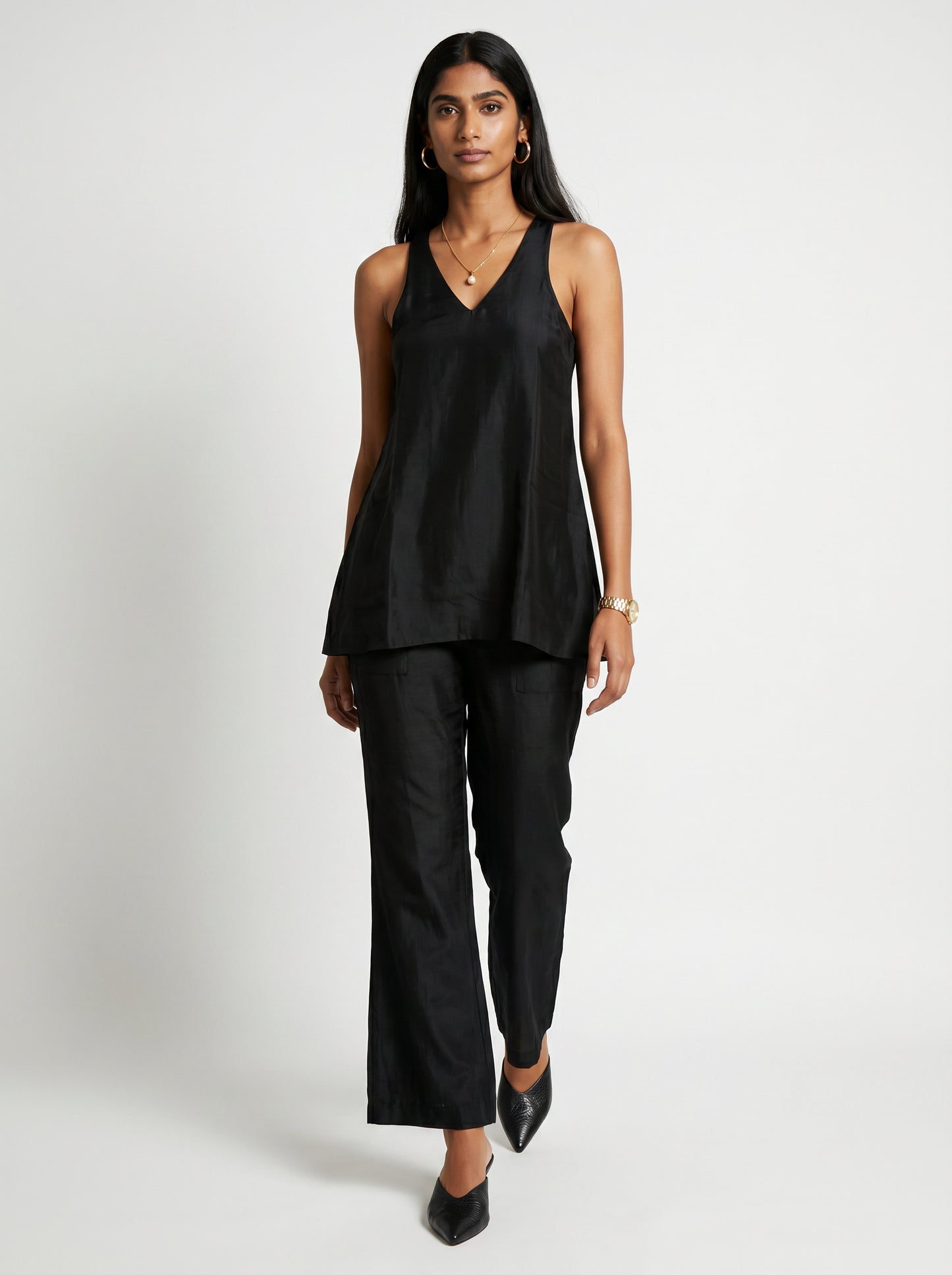 Dua Black Chanderi co-ord set