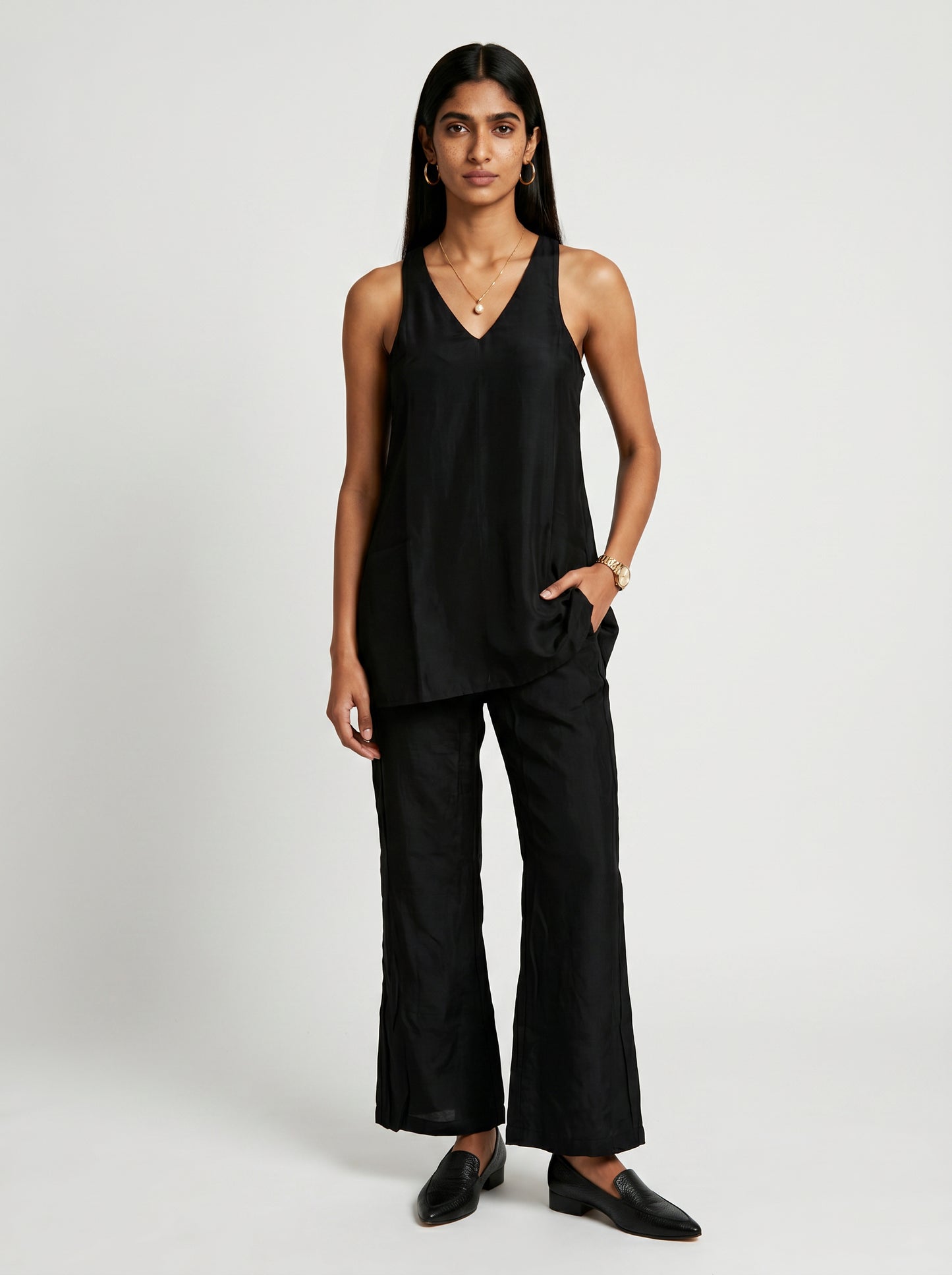 Dua Black Chanderi co-ord set