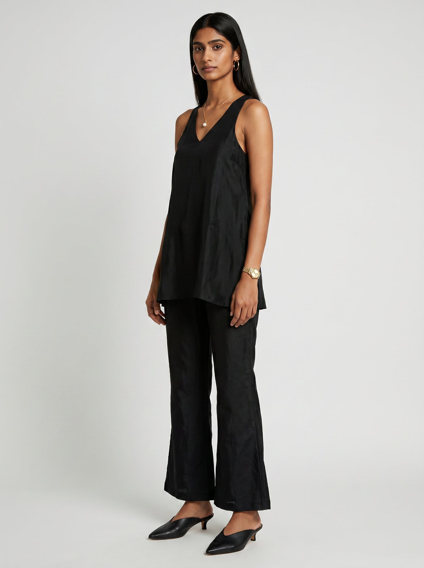 Dua Black Chanderi co-ord set