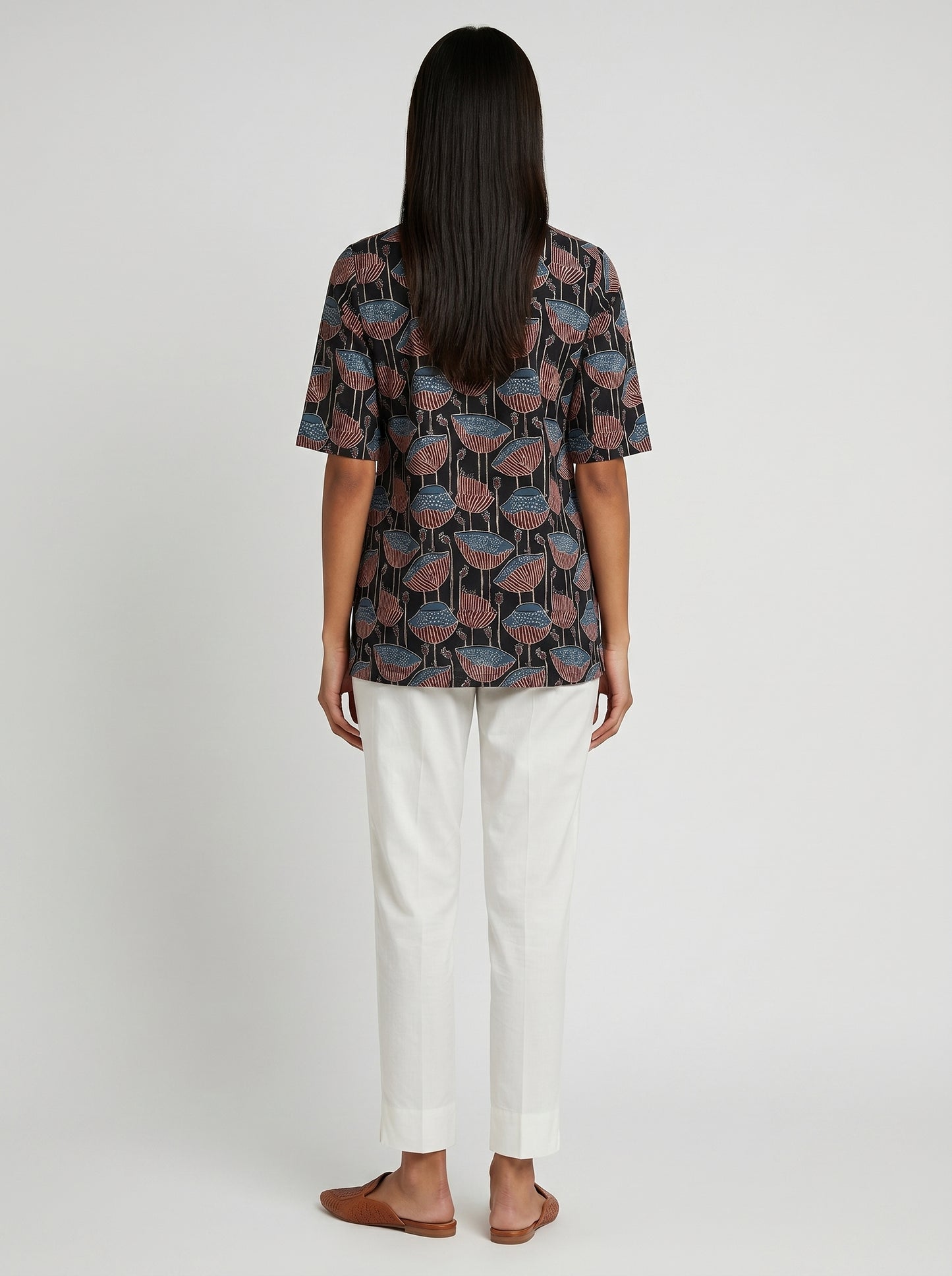 Lin Black Poppy Modal Top