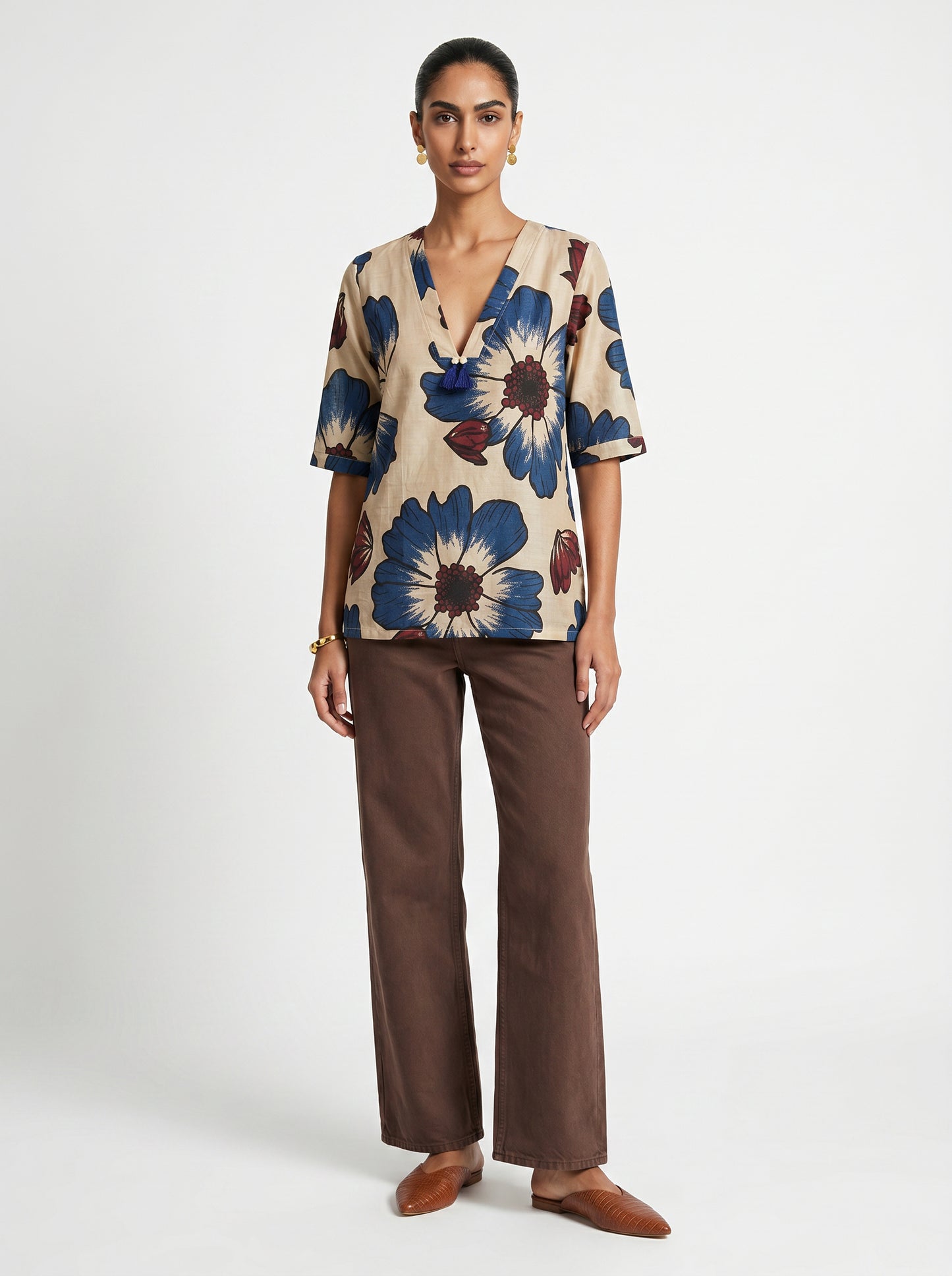 Lin White Chanderi Top
