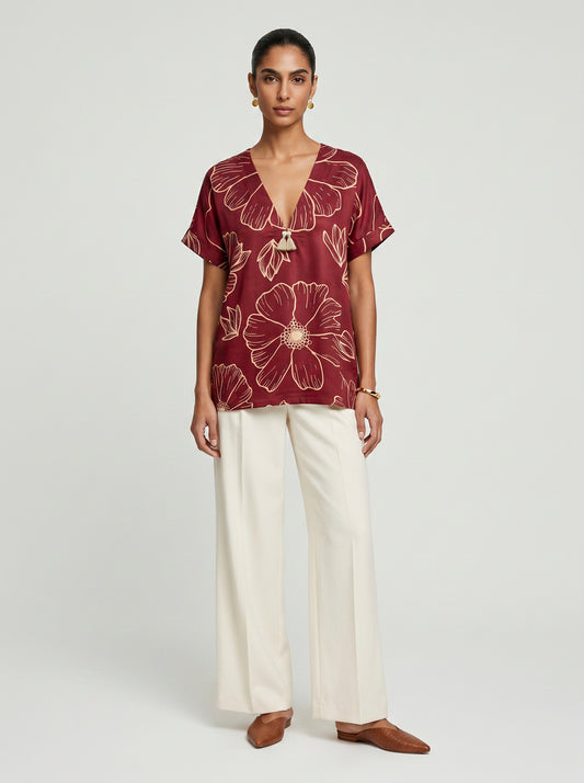 Lin Red Modal Top