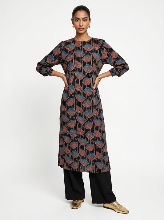 Iva Black Modal Kurta set