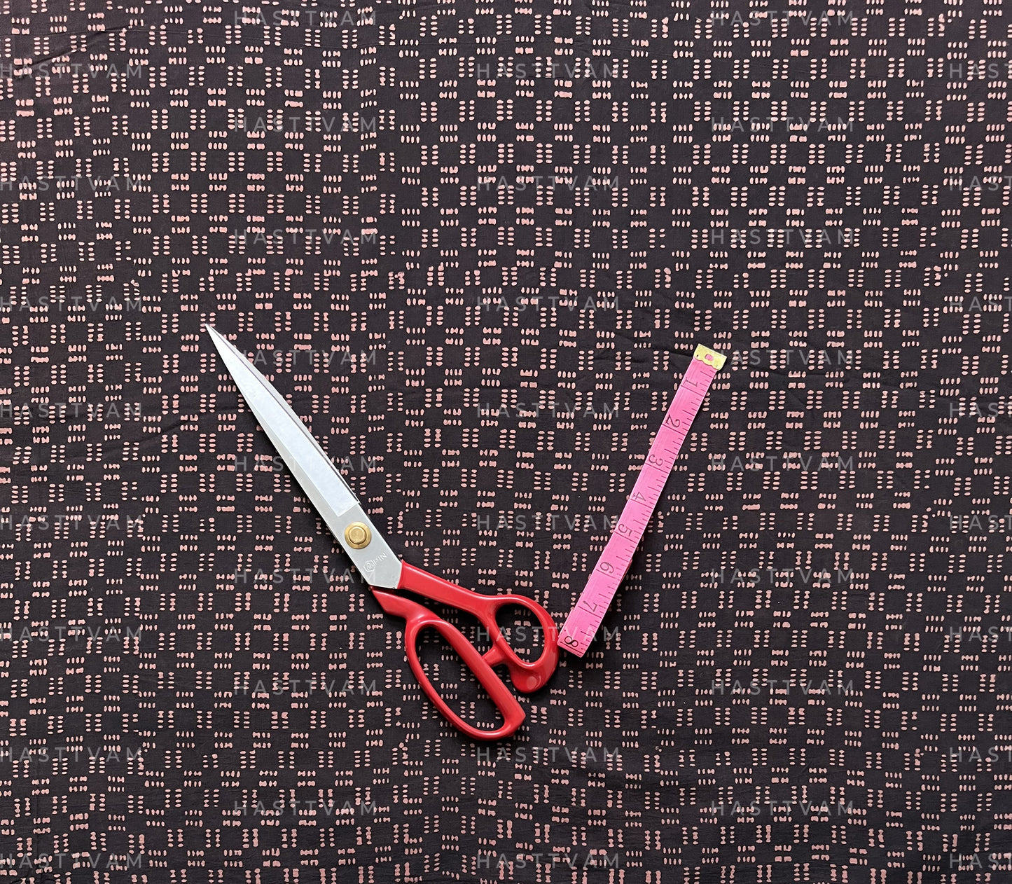 Aura Black (With Red squares Cotton)