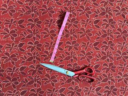 Oasis Red (Floral all over Cotton)
