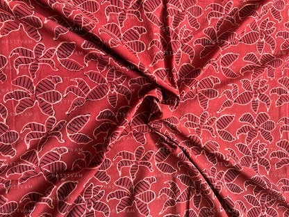 Oasis Red (Floral all over Cotton)