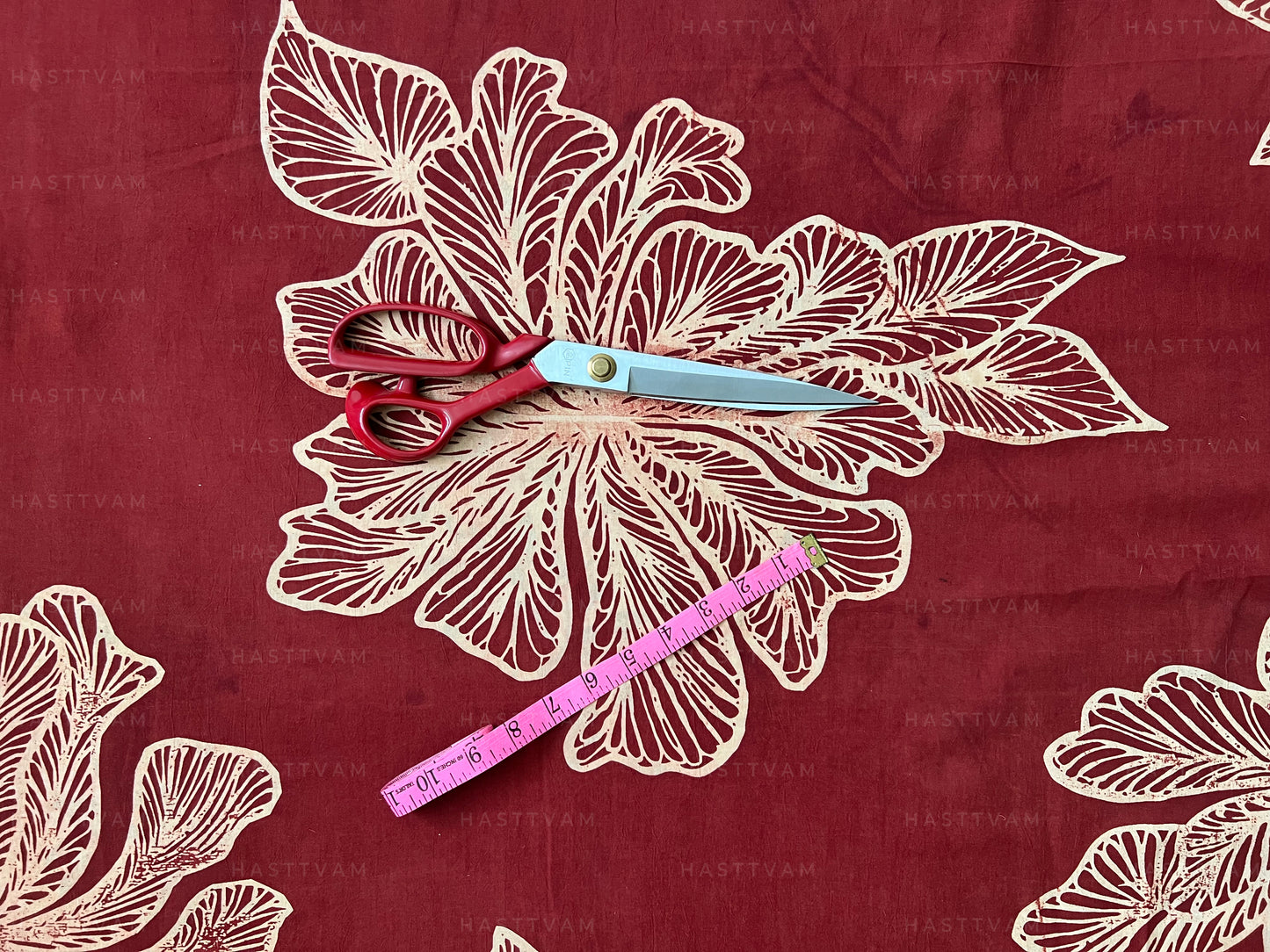 Aura Red (Floral all over Cotton)